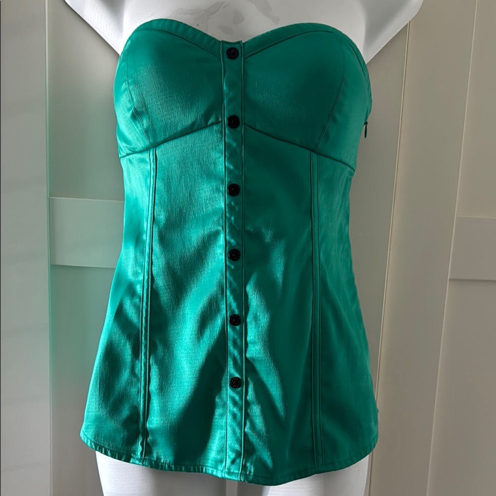 Guess Green Strapless Top